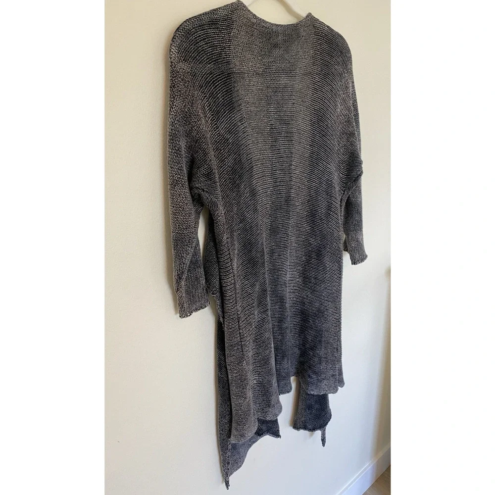 Soft Surroundings Cardigan PS/PM Gray Open Front Open Knit‎ Artsy Boho Lagenlook